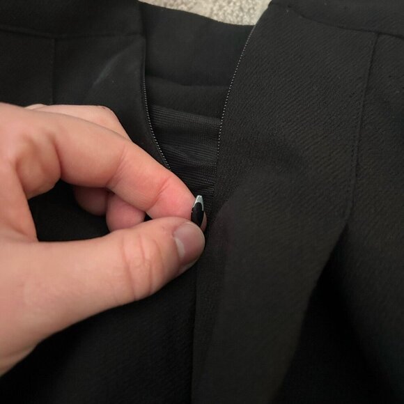 XMM Black Midi Skirt Skort White Crosses Knit Womens Size 1 Goth Retro Gothic - Picture 7 of 9